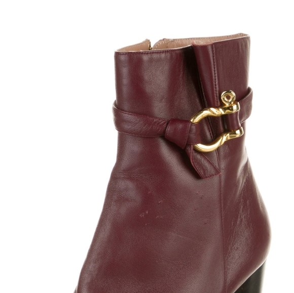 TODAY ONLY SALE! DVF Burgundy Leather Ankle Boots - Picture 5 of 8